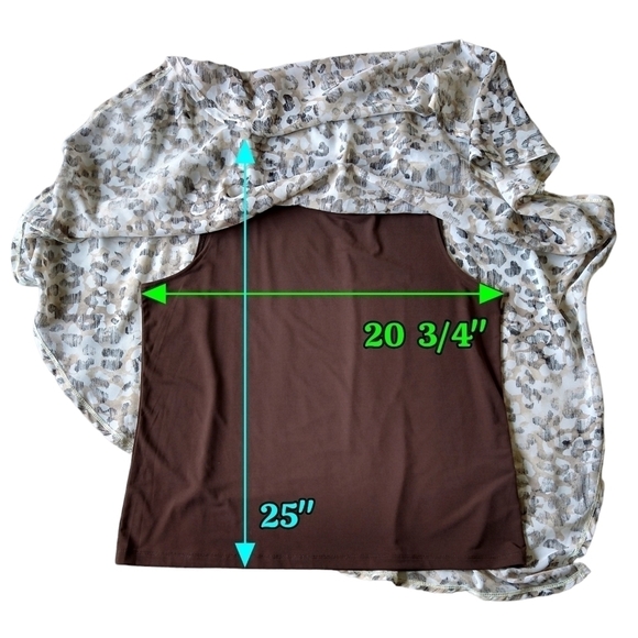 Chico's Tan Abstract Animal Print Layered Poncho Cape Attached Tank Top Modern - Picture 3 of 8
